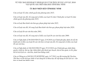 Quyết định 10/2021/QĐ-UBND Quản lý di tích di vật cổ vật bảo vật quốc gia tỉnh Bắc Ninh