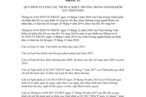 Văn bản hợp nhất 01/VBHN-VKSTC 2021 Thông tư công tác thi đua ngành Kiểm sát nhân dân