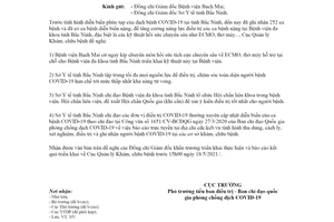 Công văn 507/KCB-NV 2021 tăng cường điều trị người bệnh COVID