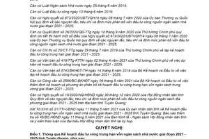 Nghị quyết 19/NQ-HĐND 2021 Kế hoạch đầu tư công trung hạn vốn ngân sách tỉnh Tuyên Quang