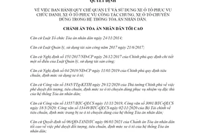 Quyết định 140/2021/QĐ-TANDTC Quy chế quản lý xe ô tô phục vụ chức danh trong Tòa án nhân dân