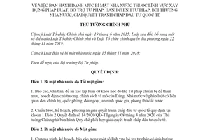 Quyết định 741/QĐ-TTg 2021 Danh mục bí mật nhà nước thuộc lĩnh vực xây dựng pháp luật