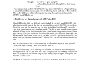 Công văn 3013/BKHĐT-ĐTNN 2021 hướng dẫn xây dựng chương trình xúc tiến đầu tư 2022