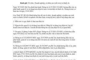 Công văn 4649/CTTPHCM-TTHT 2021 hướng dẫn nội dung mới tem điện tử Cục Thuế Hồ Chí Minh