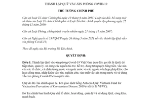 Quyết định 779/QĐ-TTg 2021 thành lập Quỹ vắc xin phòng Covid19