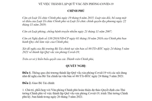 Nghị quyết 53/NQ-CP 2021 thành lập Quỹ vắc xin phòng Covid 19