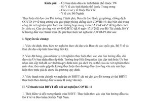 Công văn 4356/BYT-KHTC 2021 mức giá thanh toán chi phí xét nghiệm COVID19