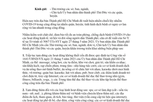 Công văn 1737/UBND-VX 2021 tăng cường triển khai phòng chống dịch COVID19 Hồ Chí Minh