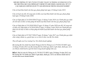 Thông tư 37/2021/TT-BTC bãi bỏ Thông tư 179/2012/TT-BTC