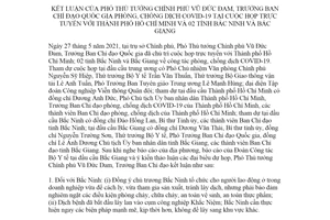 Thông báo 131/TB-VPCP 2021 kết luận về phòng chống COVID19 tại cuộc họp với Hồ Chí Minh