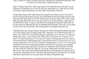 Thông báo 125/TB-VPCP 2021 kết luận tại buổi làm việc với Ủy ban An toàn giao thông Quốc gia