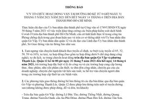 Thông báo 5489/TB-SGTVT 2021 hoạt động vận tải đường bộ từ 31/5 đến 14/6 Hồ Chí Minh