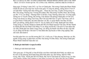 Thông báo 137/TB-VPCP 2021 kết luận Thủ tướng tại cuộc họp trực tuyến về phòng chống Covid 19