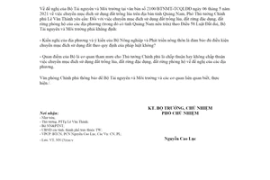 Công văn 3592/VPCP-NN 2021 chuyển mục đích sử dụng đất tỉnh Quảng Nam