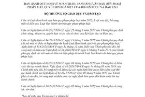 Quyết định 1627/QĐ-BGDĐT 2021 soạn thảo ban hành quyết định cá biệt của Bộ Giáo dục