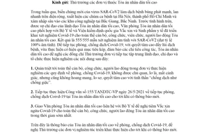 Công văn 159/TANDTC-VP 2021 phòng chống dịch COVID19