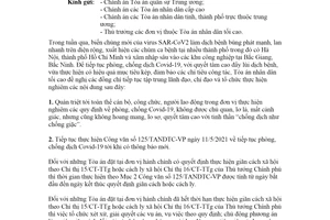 Công văn 162/TANDTC-VP 2021 tiếp tục phòng chống dịch COVID 19