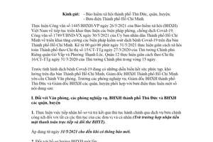 Công văn 1940/BHXH-VP 2021 giải quyết thủ tục hành chính trong Covid19 Bảo hiểm Hồ Chí Minh