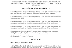 Quyết định 701/QĐ-BKHĐT 2021 công bố thủ tục hành chính lĩnh vực đầu tư tại Việt Nam