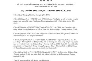 Quyết định 634/QĐ-LĐTBXH 2021 Danh mục cơ sở dữ liệu ngành Lao động