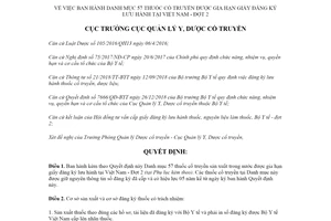 Quyết định 86/QĐ-YDCT 2021 Danh mục thuốc cổ truyền được gia hạn giấy đăng ký lưu hành