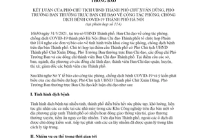 Thông báo 324/TB-VP 2021 kết luận của Phó Chủ tịch về phòng chống dịch bệnh COVID 19 Hà Nội