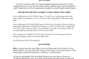 Quyết định 2481/QĐ-BNN-VP 2021 thủ tục hành chính bị bãi bỏ lĩnh vực Nông nghiệp Trồng trọt