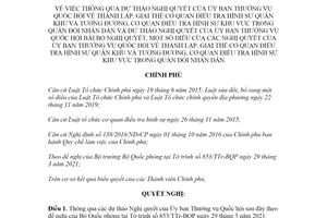 Nghị quyết 56/NQ-CP 2021 Nghị quyết thành lập giải thể Cơ quan điều tra hình sự quân khu và tương đương