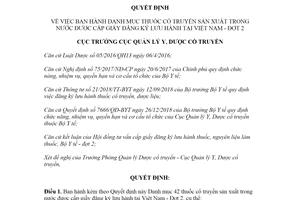 Quyết định 85/QĐ-YDCT 2021 Danh mục thuốc cổ truyền được cấp giấy đăng ký lưu hành Đợt 2