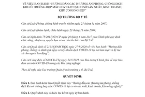 Quyết định 2787/QĐ-BYT 2021 phương án phòng chống dịch COVID19 tại cơ sở sản xuất