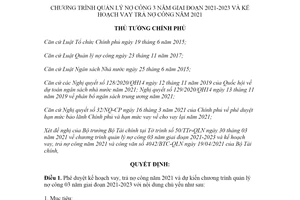 Quyết định 856/QĐ-TTg 2021 Chương trình quản lý nợ công 3 năm giai đoạn 2021 2023