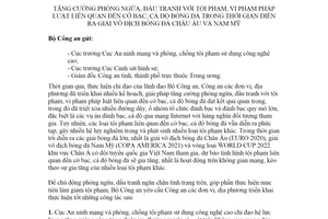 Công điện 03/CĐ-BCA-V01 2021 tăng cường phòng ngừa đấu tranh tội phạm liên quan đến cờ bạc