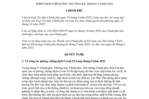 Nghị quyết 58/NQ-CP 2021 phiên họp Chính phủ thường kỳ tháng 5