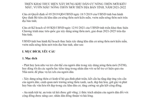 Kế hoạch 107/KH-UBND 2021 thực hiện xây dựng khu dân cư nông thôn mới kiểu mẫu tỉnh Phú Yên