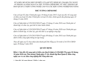 Quyết định 892/QĐ-TTg 2021 sửa đổi Quyết định 1296/QĐ-TTg