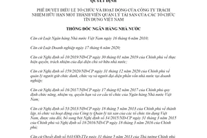 Quyết định 952/QĐ-NHNN 2021 tổ chức Công ty Quản lý tài sản của các tổ chức tín dụng Việt Nam