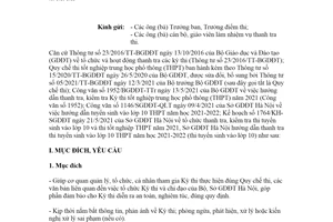 Công văn 2007/SGDĐT-TTr 2021 thanh tra kiểm tra thi tuyển sinh vào lớp 10 Sở Giáo dục Hà Nội