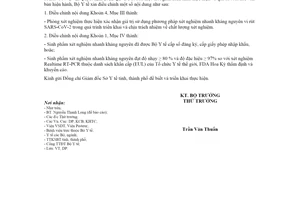 Công văn 4660/BYT-DP 2021 điều chỉnh nội dung tại Quyết định 2022/QĐ-BYT