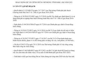 Kế hoạch 4911/KH-UBND 2021 Dự án Tiêm chủng mở rộng tỉnh Đắk Lắk