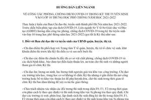 Hướng dẫn liên ngành 8563/HDLN:YT-GDĐT 2021 phòng chống COVID19 trong kỳ thi tuyển sinh Hà Nội