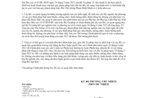 Công văn 3777/VPCP-PL 2021 rà soát văn bản quy phạm pháp luật