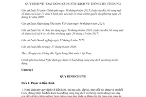 Nghị định 58/2021/NĐ-CP hoạt động cung ứng dịch vụ thông tin tín dụng