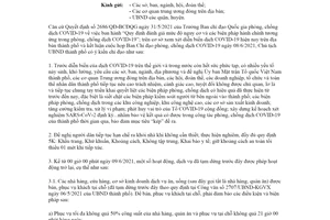 Công văn 3522/UBND-KGVX 2021 một số hoạt động được phép hoạt động trở lại Đà Nẵng