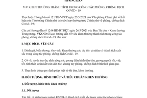 Hướng dẫn 27/HD-VKSTC 2021 khen thưởng thành tích trong công tác phòng chống dịch Covid19