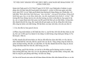 Chỉ thị 06/CT-BGTVT 2021 đẩy nhanh tiến độ thực hiện giải ngân kế hoạch đầu tư công