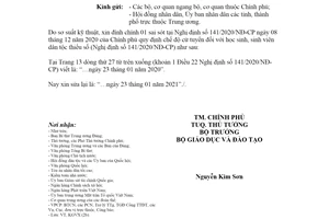 Công văn 188/CP-KGVX 2021 đính chính Nghị định 141/2020/NĐ-CP