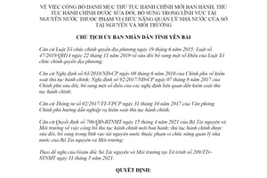 Quyết định 1132/QĐ-UBND 2021 thủ tục hành chính tài nguyên nước Sở Tài nguyên tỉnh Yên Bái