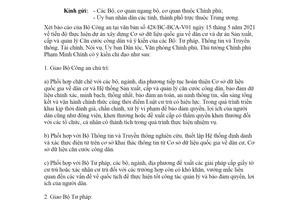 Công văn 4011/VPCP-KSTT 2021 Cơ sở dữ liệu quốc gia về dân cư và Sản xuất căn cước công dân