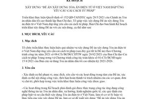 Kế hoạch 76/KH-BCĐ-TANDTC 2021 xây dựng Tòa án điện tử ở Việt Nam đáp ứng cải cách tư pháp