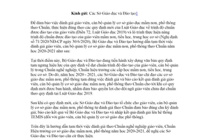 Công văn 2440/BGDĐT-NGCBQLGD 2021 hướng dẫn tạm thời việc đánh giá giáo viên